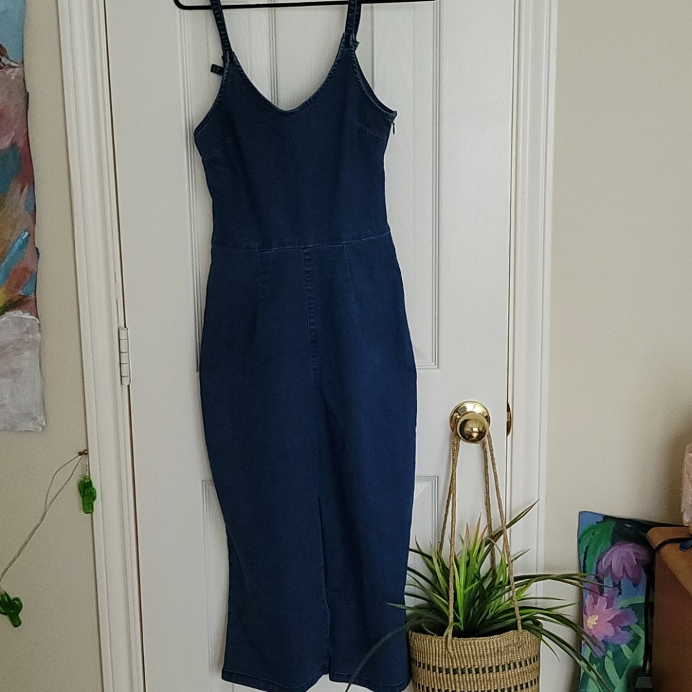 Old Navy denim cropped jumpsuit 0